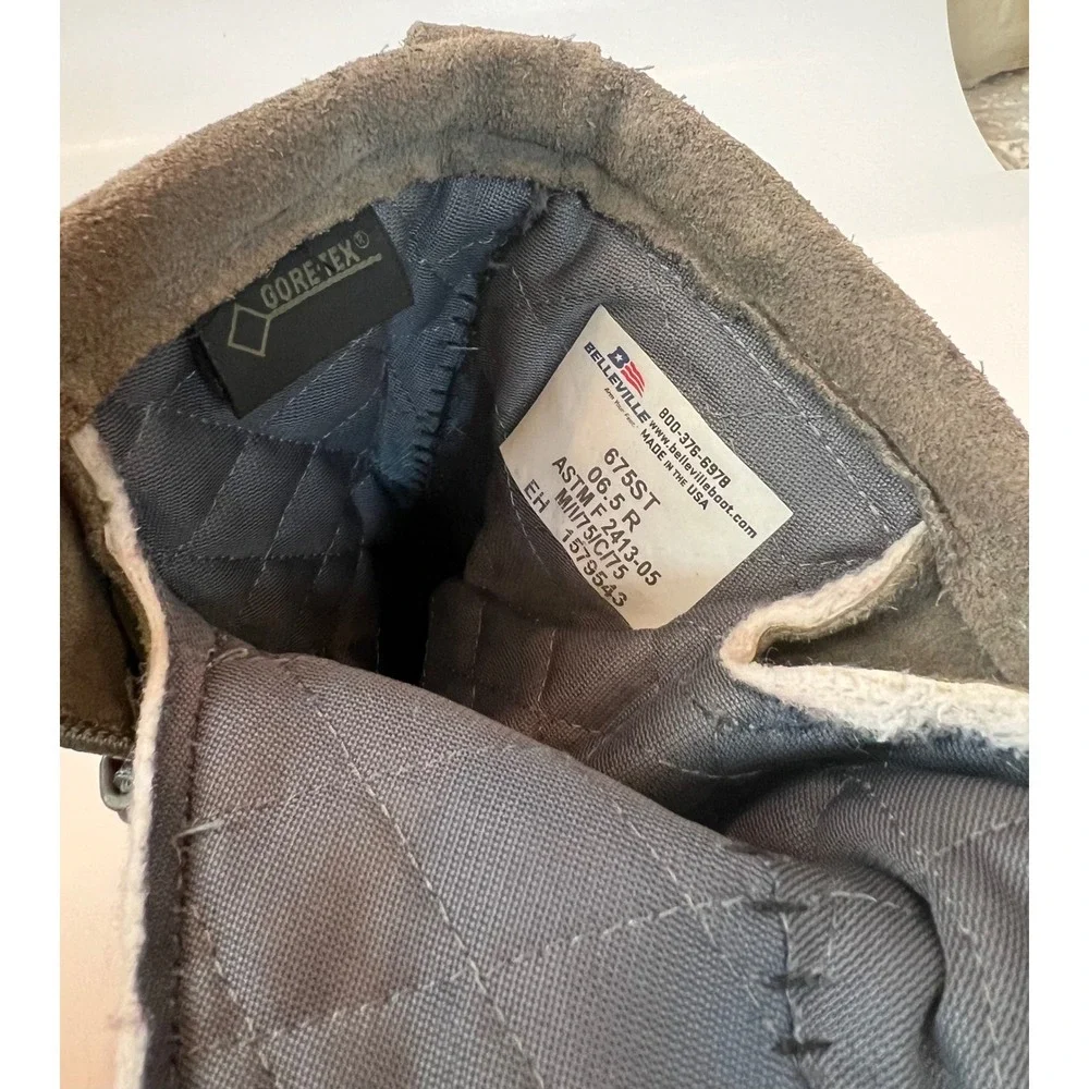 Belleville 675ST Mens 6.5 R Sage Green Steel Toe Insulated Gore-Tex Combat Boots
